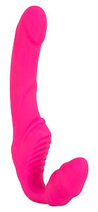 Women strapless strap-on vibrator You2Toys pink silicone