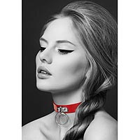 Bijoux Pour Toi Collar Metal Ring BDSM red
